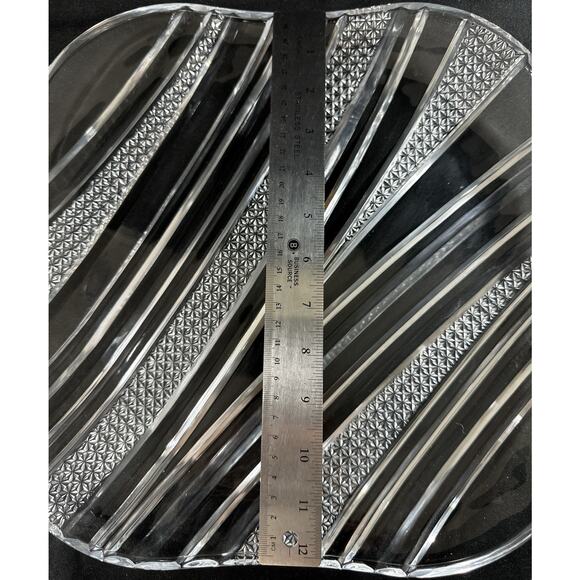 Mikasa Crystal Stardust Square Hostess Platter 12.25” NOS - Picture 4 of 7